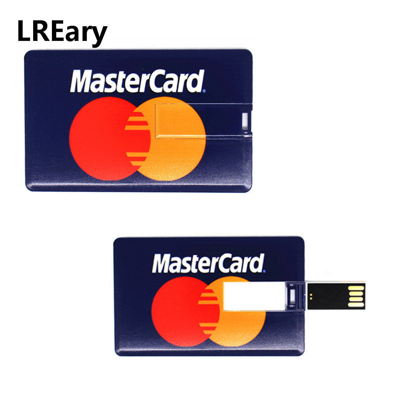 سوبر رقيقة بطاقة البنك USB ذاكرة عصا سيتي بطاقات الائتمان USB فلاش حملة 64gb بندريف 4GB 8GB 16GB 32GB ماستر كارد القلم حملة
