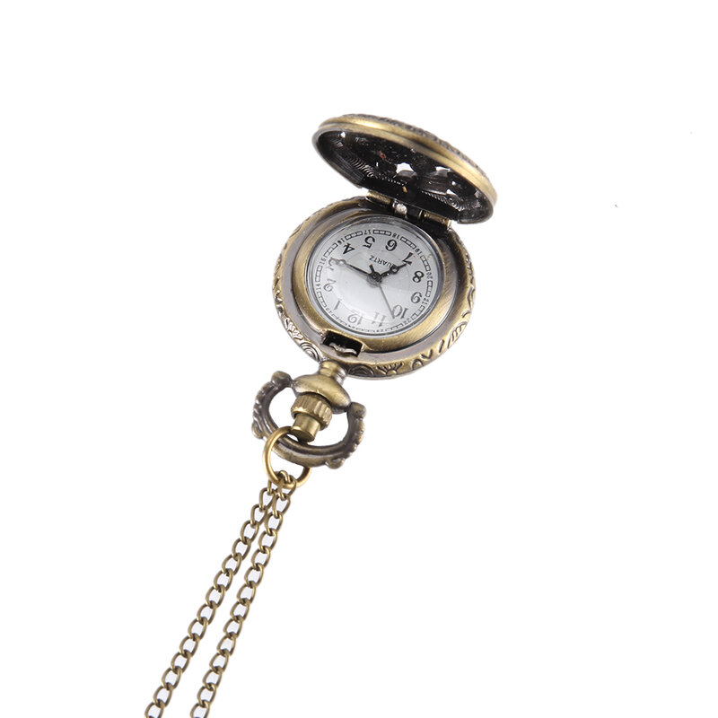 خمر ساعة جيب اللون البرونزي ساعة كوارتز كول سلسلة الجوف فراشة شجرة الساعات LL @ 17