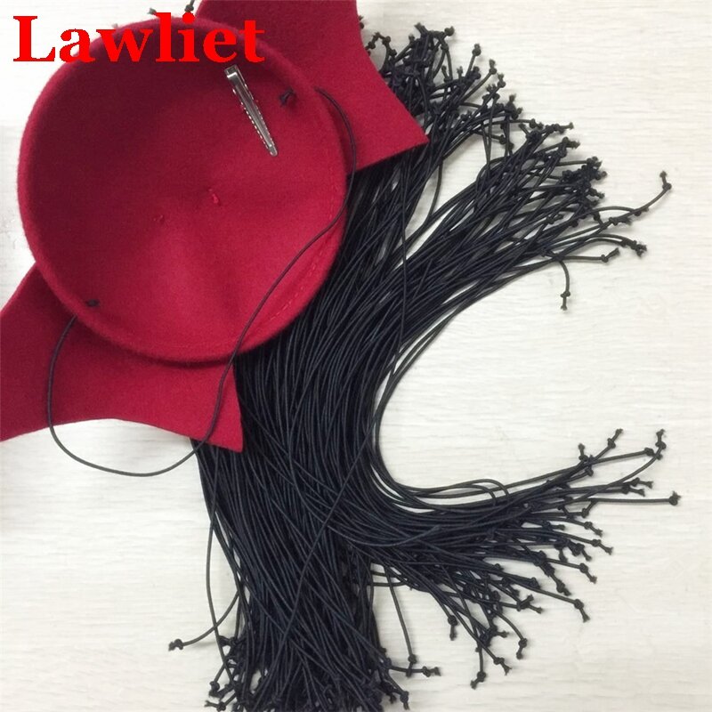 20 قطعة/الوحدة أعلى جودة أسود قبعة مرنة حبل المهنية جميع أنواع الحرف المواد حبل سلسلة حبل b104