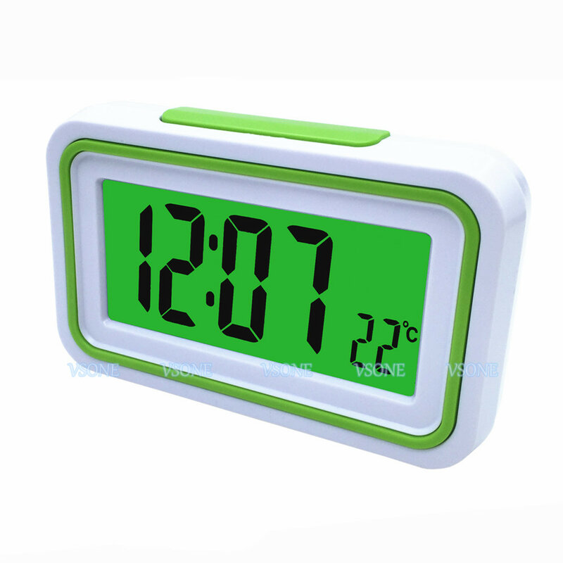 الاسباني الحديث LCD منبه رقمي على مدار الساعة مع ميزان الحرارة ، الخلفية ، لرؤية أعمى أو منخفضة