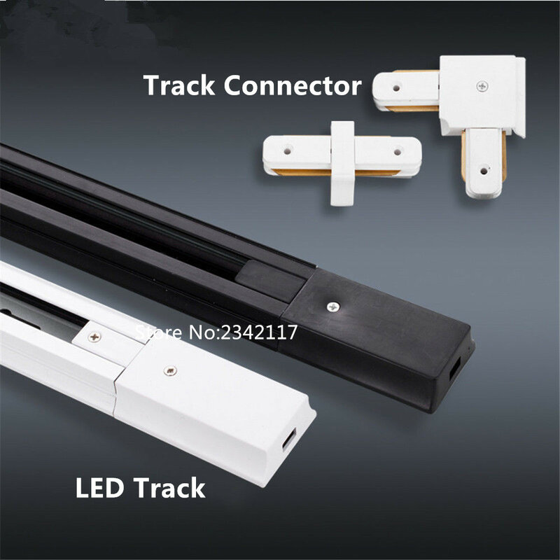 10MXDHL 1m led أضواء المسارات السكك الحديدية موصل ، المسار السكك الحديدية ، العالمي اثنين من الأسلاك القضبان ، الألومنيوم المسار ، led الأضواء الإضاءة أسود/أبيض