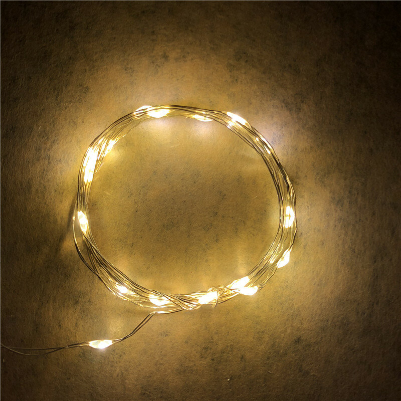 2 متر 20 قطعة LED جارلاند الأسلاك النحاسية كوركر سلسلة الجنية أضواء للزجاج الحرفية جرة زجاجة عيد الميلاد عيد الحب الزفاف ديكور