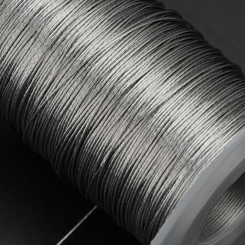 100 متر 304 حبل سلك فولاذي مقاوم للصدأ لينة الصيد رفع كابل 1 × 7 الغسيل مع 30 الحلقات الألومنيوم
