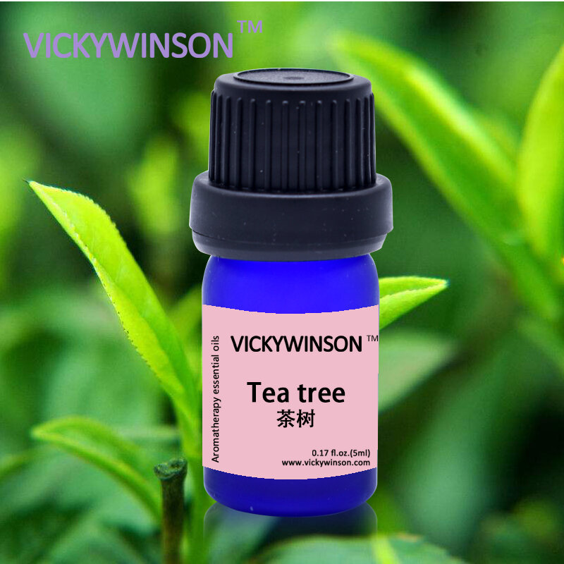 VICKYWINSON شجرة الشاي زيت طبيعي للناشر المرطب النقي الطبيعي رائحة أورجينيك الروائح 5 مللي إزالة الروائح