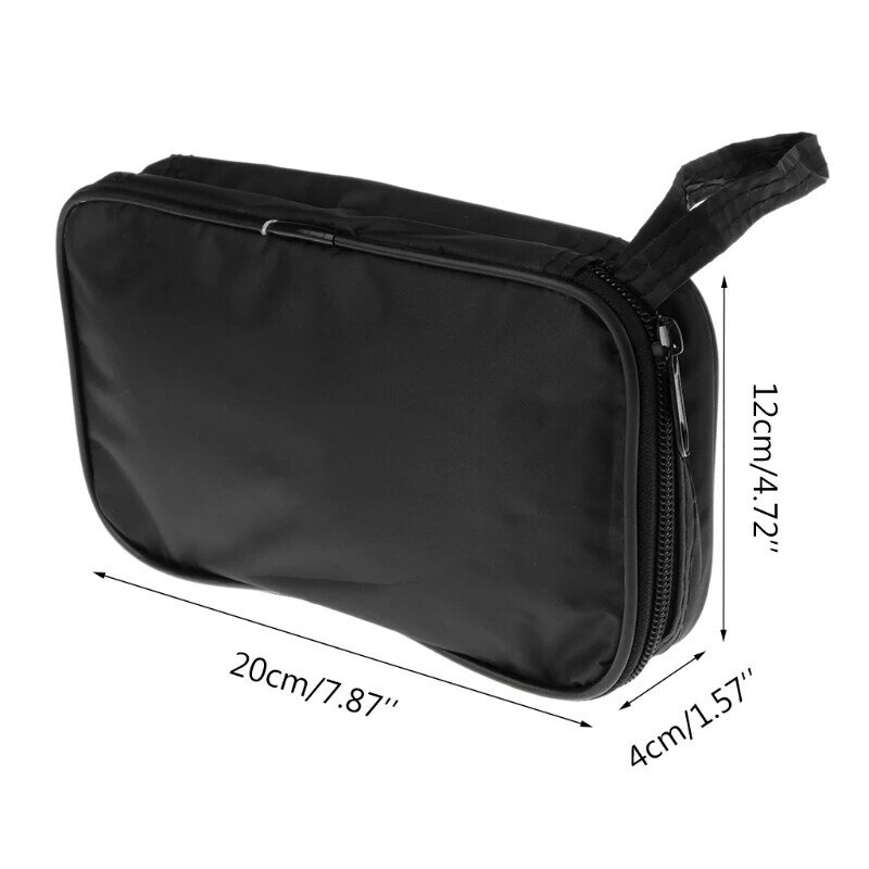 حقيبة أدوات متعددة الألوان سوداء ، حافظة لينة ، مقاومة للماء ، مقاومة للماء ، 20x12x4