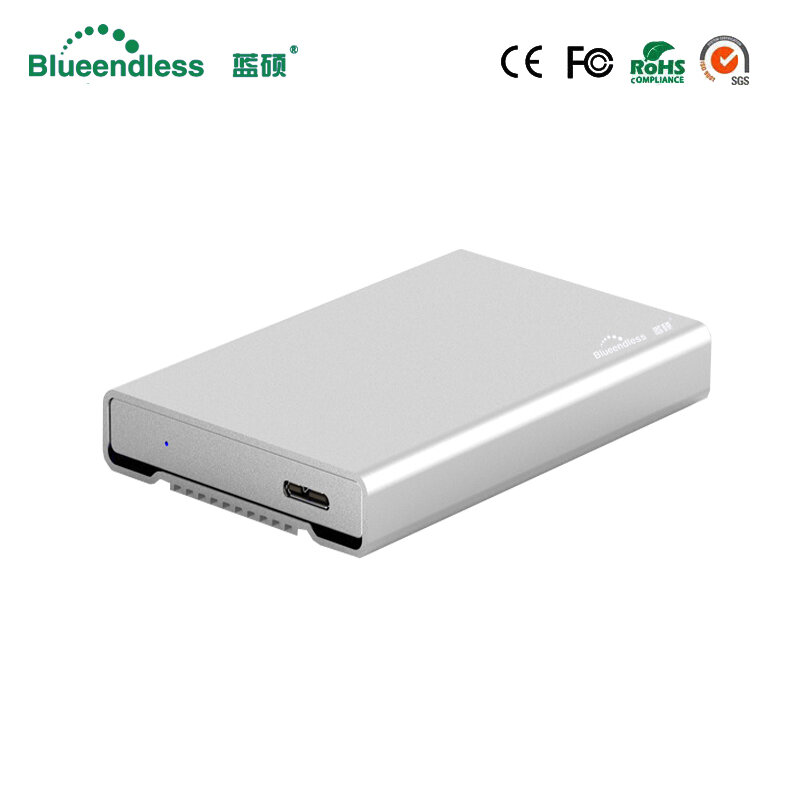 جديد الألومنيوم 6Gbps عالية السرعة 2.5 "قالب أقراص صلبة قرص صلب المحمول صندوق Usb 3.0 Sata قرص صلب الحال بالنسبة 9.5-15 مللي متر HDD Blueendless