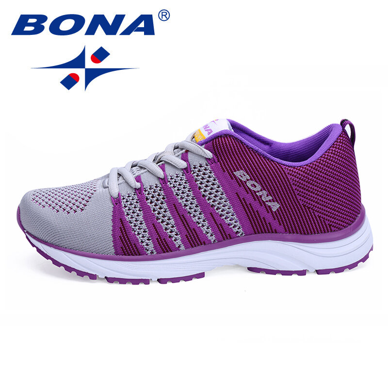 BONA-حذاء رياضي للجري في الخارج للنساء، من الدانتيل والشباك, أحذية رياضية للسير والجري بأنماط تقليدية، ناعمة وسريعة، شحن مجاني