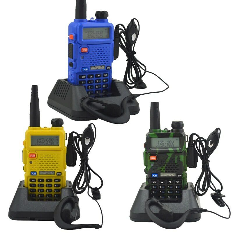 BAOFENG BF-UV5R UV-5R المزدوج الفرقة VHF 136-174MHz و UHF 400-520MHz FM اتجاهين راديو baofeng wallkie تخاطب مع سماعة الأذن مجانا