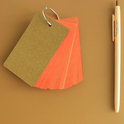 XRHYY الموثق الدائري سهلة الوجه فلاش بطاقات مؤشر بطاقة ، 50 Unruled فارغة صفحات بيضاء ، 2 حزمة (البرتقال)