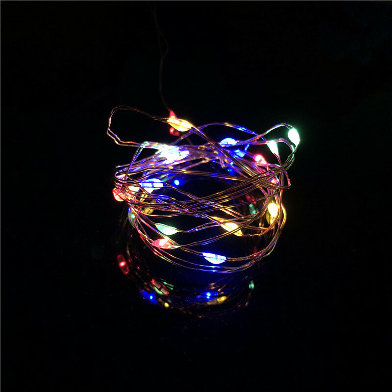 تيار مستمر 5 فولت 2 متر 20LED شاحن يو اس بي LED قطاع ضوء USB بالطاقة RGB الأسلاك النحاسية الشريط عطلة سلسلة الإضاءة في الهواء الطلق الجنية شجرة عيد الميلاد
