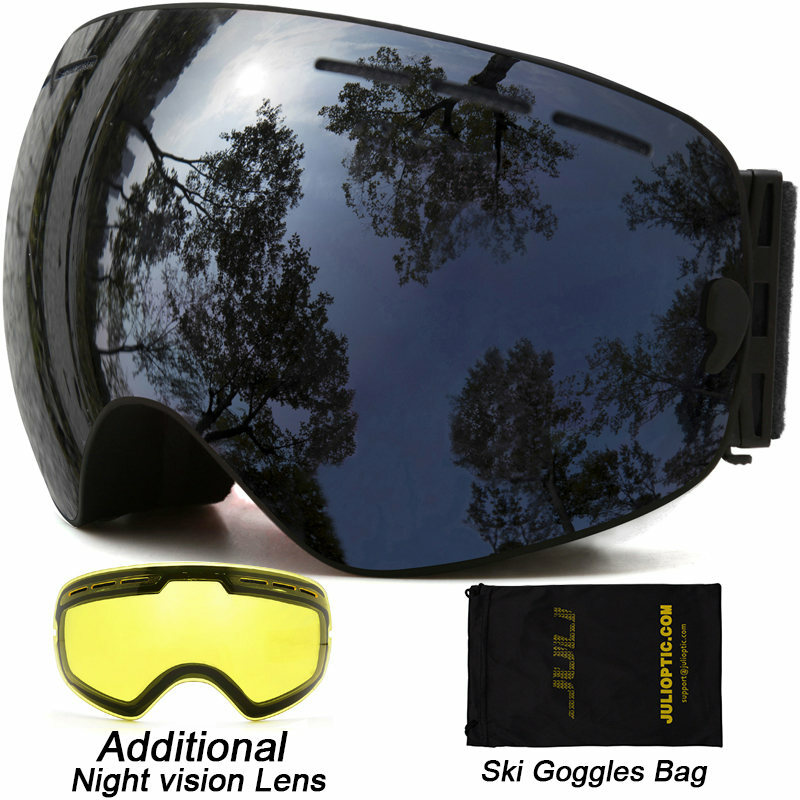 نظارات تزلج بعدسة مزدوجة ، حماية من الأشعة فوق البنفسجية ، للجنسين ، للتزلج على الجليد ، مع عدسات للرؤية الليلية