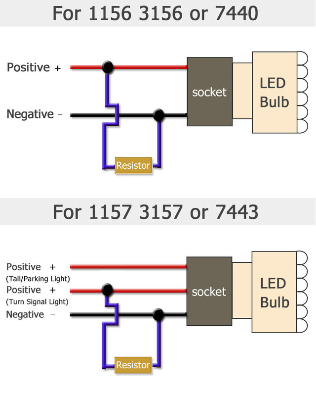 LED عكس الفرامل بدوره مصباح إشارة ، تحميل المقاوم ، إصلاح خطأ فلاش سريع ، 7443 ، WY21W ، W21W ، 7440 ، P21 ، 5 واط ، 1157 ، P21W ، 1156 ، PY21W ، 4X ، 25 واط