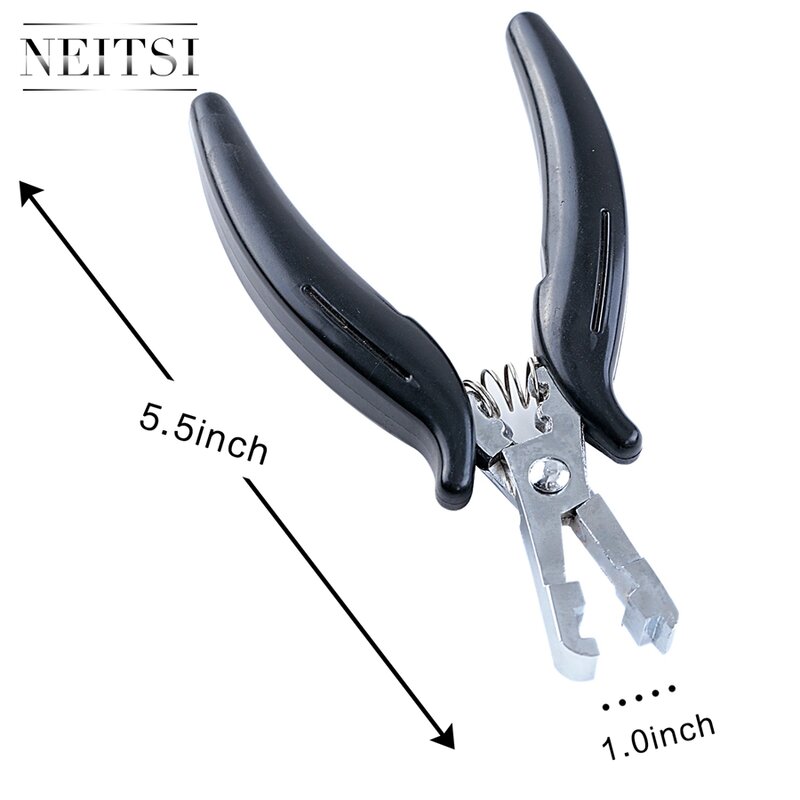 Neitsi 1 قطعة كماشة المهنية شكل مسطح أدوات ل الكيراتين الشعر ملحقات مايكرو رابط كماشة أسود اللون