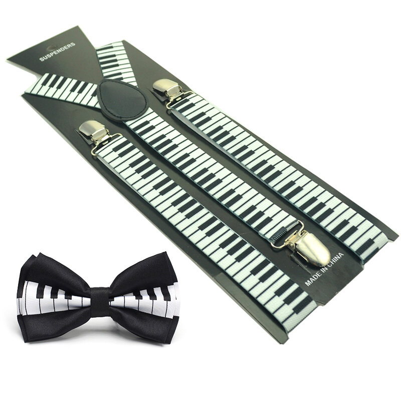 2020 جديد النساء الرجال الحمالات و ربطة القوس فيونكة مجموعة Y-شكل البيانو لوحات المفاتيح ل بنطلون حامل السراويل الأقواس مكتب عادية ربطة القوس فيونكة مجموعة
