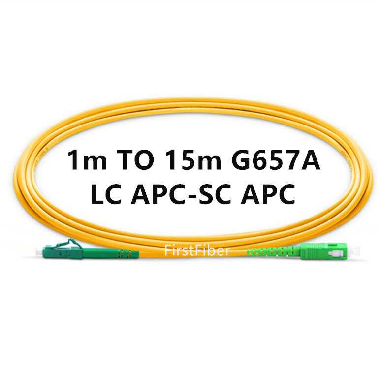 كابل تصحيح الألياف LC APC إلى SC APC ، G657A ، Jumper ، Simplex 2.0 مللي متر PVC OS2 SM ، 1m 2m 3m 5m 10m 15m