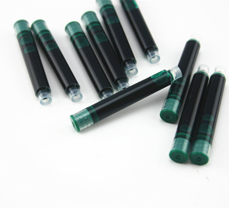30 قطعة العلامة التجارية عالية الجودة أفضل تصميم عيار 3 مللي متر/2.6 مللي متر نافورة القلم الحبر خرطوشة الغيارات الأخضر