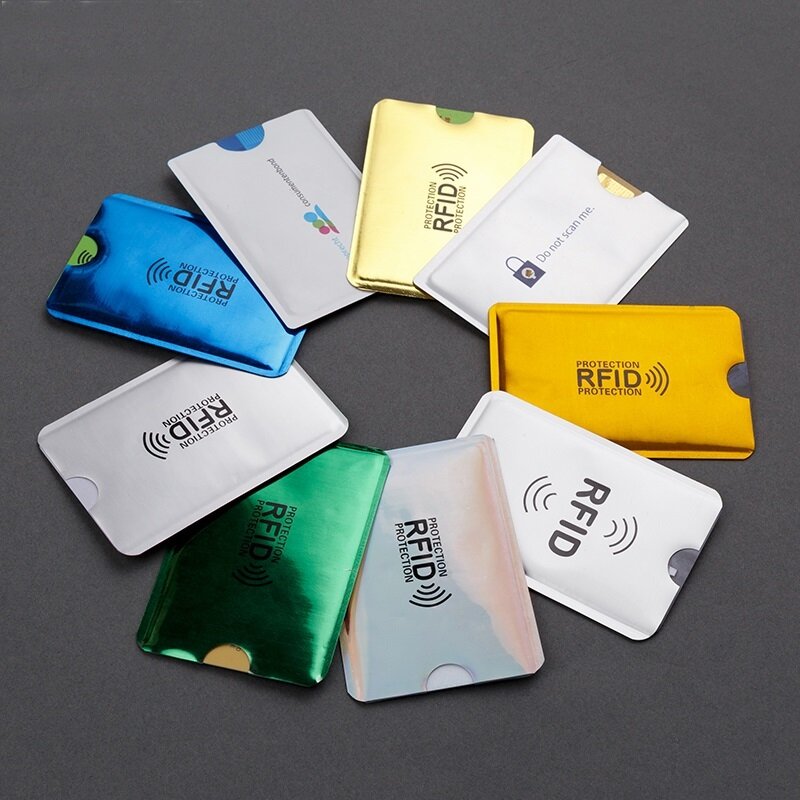 5 قطعة مكافحة تتفاعل حامل بطاقة الائتمان البنك Id حافظة للبطاقات غطاء حامل الهوية حامي حافظة بطاقات الأعمال المحمولة حامل بطاقة
