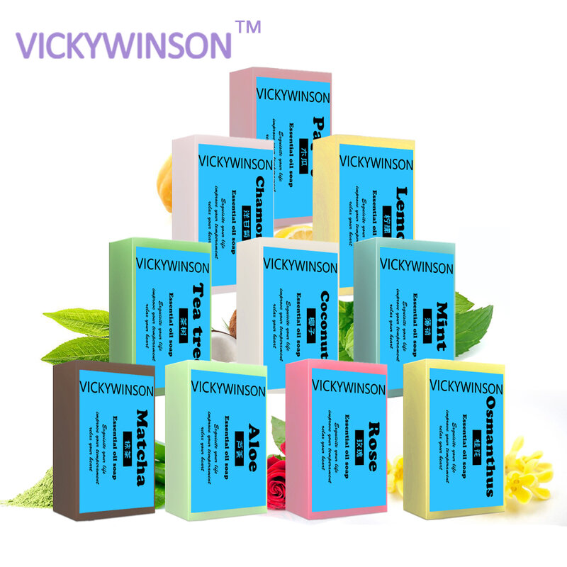VICKYWINSON 100% الطبيعية العشبية ارتفع زيت طبيعي تبييض الجلد تفتيح الصابون الورد صابون يدوي الصنع 50