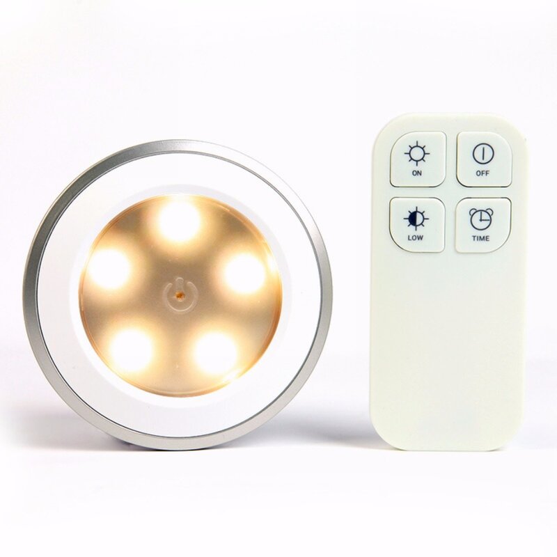 أبيض 5 LED ضوء الليل مصباح عصا على حجرة خزانة خزانة لاسلكية للتحكم عن بعد