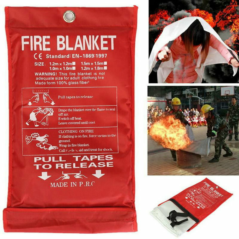 1 متر * 1 متر بطانية حريق الألياف الزجاجية النار لهب الطوارئ بقاء النار المأوى غطاء حماية مكافحة بطانية حريق