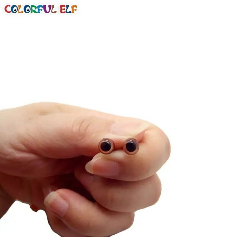 الجملة (100 قطعة/الوحدة) 6 مللي متر البلاستيك سلامة عيون للعب متعدد الألوان أفخم الحيوان العين للدمى