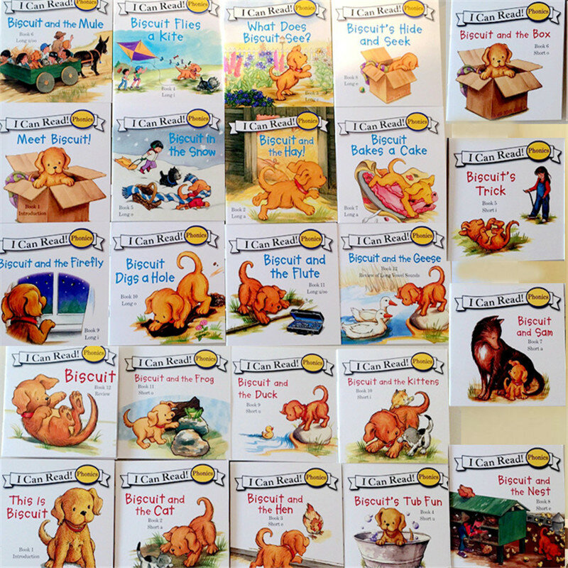 24 كتب/مجموعة البسكويت سلسلة الصوتيات الإنجليزية كتب مصورة يمكنني قراءة الأطفال كتاب القصة في وقت مبكر التعليم جيب كتاب القراءة