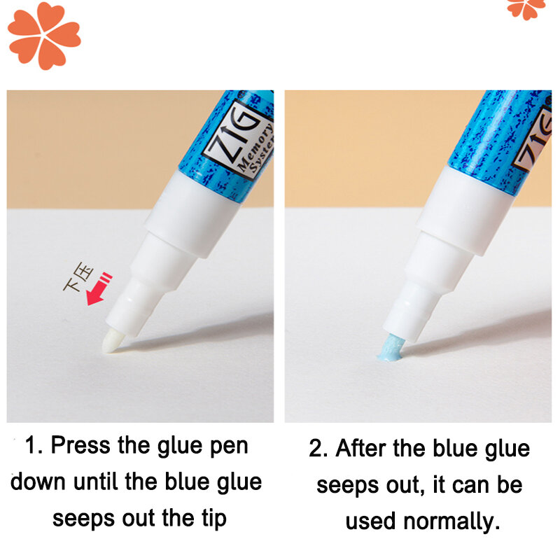Zig Kuretake نظام الذاكرة 2 طريقة الغراء أقلام المواد اللاصقة البيئية DIY بها بنفسك اليد العمل القلم مكتب مدرسة التموين