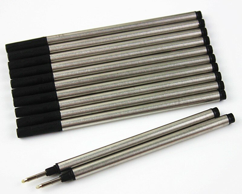 10 قطعة/الوحدة عالية الجودة أسود 0.7 مللي متر الحبر القلم الغيارات ل نيس الأقلام الأسطوانة الكرة القلم القرطاسية الكتابة السلس القلم اكسسوارات