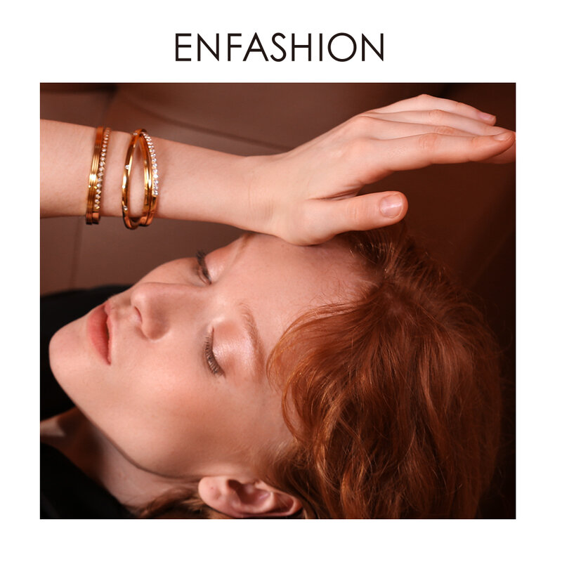 Enfashion متعدد الطبقات الكفة سوار حزب كريستال أساور الذهب اللون كومة أساور للنساء مجوهرات الأزياء بالجملة 182004