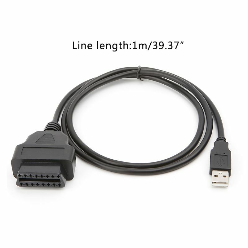 محول كابل السيارة 16Pin OBD2 إلى USB ، أداة تشخيص السيارة ، مهايئ القابس ، 2019