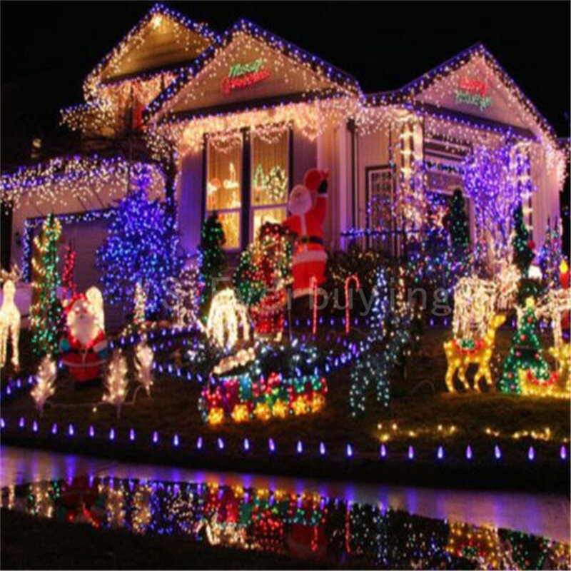 220 فولت LED سلسلة أضواء عيد الميلاد 10 متر/100 المصابيح مع 8 طرق زينة عيد الميلاد للمنزل/عطلة/حفلة/زفاف/عيد الميلاد