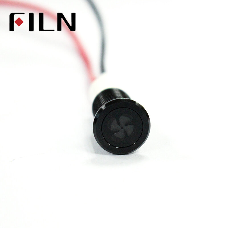 إطار أسود للوحة 10 مللي متر من FILN مع رمز تطبيق السيارة مصباح مؤشر led 12 فولت مع كابل 20 سنتيمتر