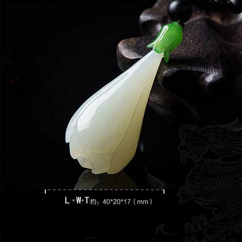 قلادة من زهرة Hetian البيضاء الطبيعية ، زهرة مصنوعة يدويًا ، نماذج نسائية ، عينة
