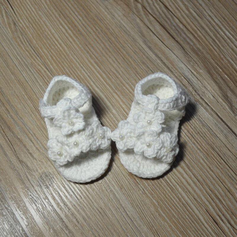 QYFLYXUEQYFLYXUE-الكروشيه حذاء طفل ، طفلة الزهور البيضاء الوجه يتخبط ، طفل حذاء طفل صغير