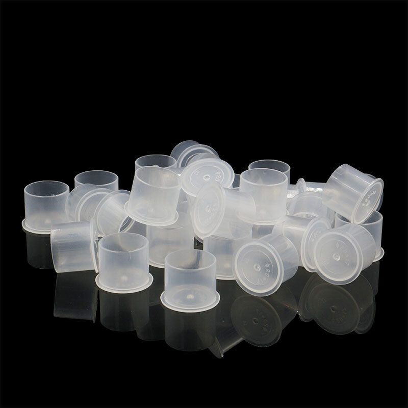 أكواب حبر الوشم البلاستيكية التي يمكن التخلص منها ، ميكروبلادينج ، 4 أحجام ، صبغة مكياج دائمة ، حامل شفاف ، 500/1000 قطعة