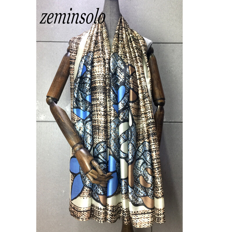 2019 الفاخرة العلامة التجارية النساء وشاح حريري الأوشحة سلسلة كبيرة طباعة شاطئ شالات Echarpes مصمم الأوشحة الناعمة الإناث باندانا الشالات