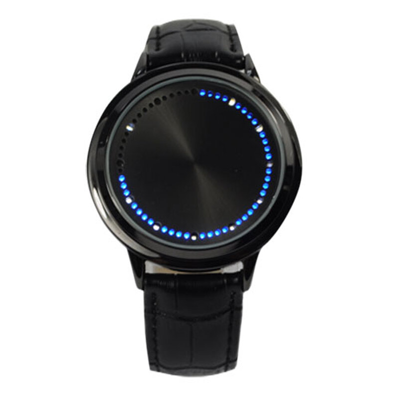للجنسين موضة كول شاشة تعمل باللمس LED ثنائي ساعة معصم الضوء الأزرق الإلكترونية ساعة رقمية