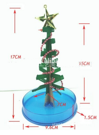 ماجيك ماجيك-شجرة بلورية خضراء ، 17 سنتيمتر ، DIY ، نبات الكريسماس ، ألعاب ممتعة للأطفال