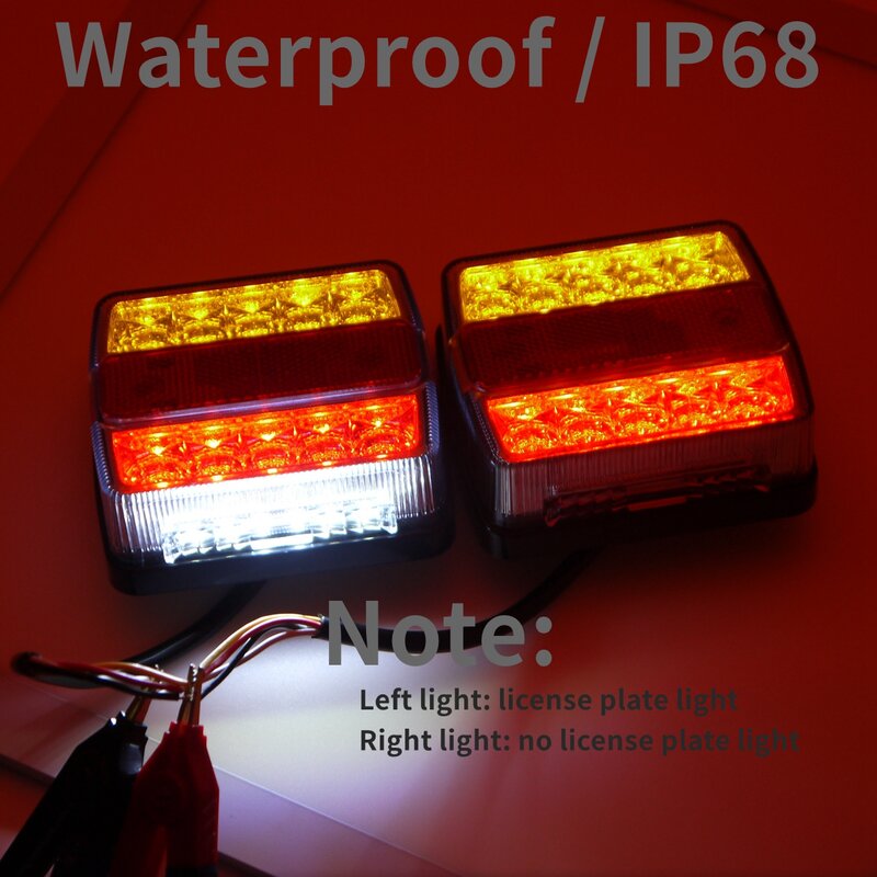 Eonstime 1 مجموعة 12 فولت 10 متر 10 LED مقطورة ضوء عدة الذيل ضوء أضواء المقطورة لوحة ترخيص ضوء مصباح جودة عالية مقاوم للماء IP68