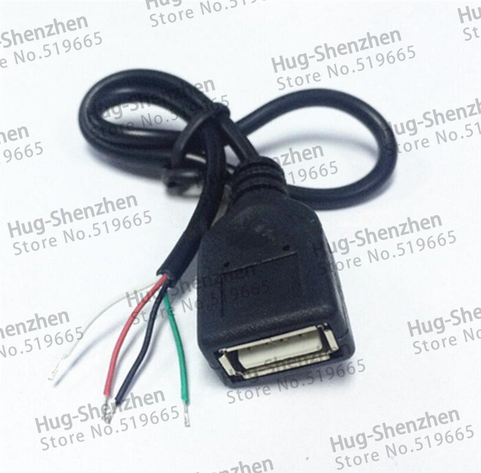 جودة عالية USB الإناث مقبس البيانات محول التوصيل jcak كابل ، 4Pin كابل ، لحام ، DIY ، 30 سنتيمتر 100 قطعة/الوحدة