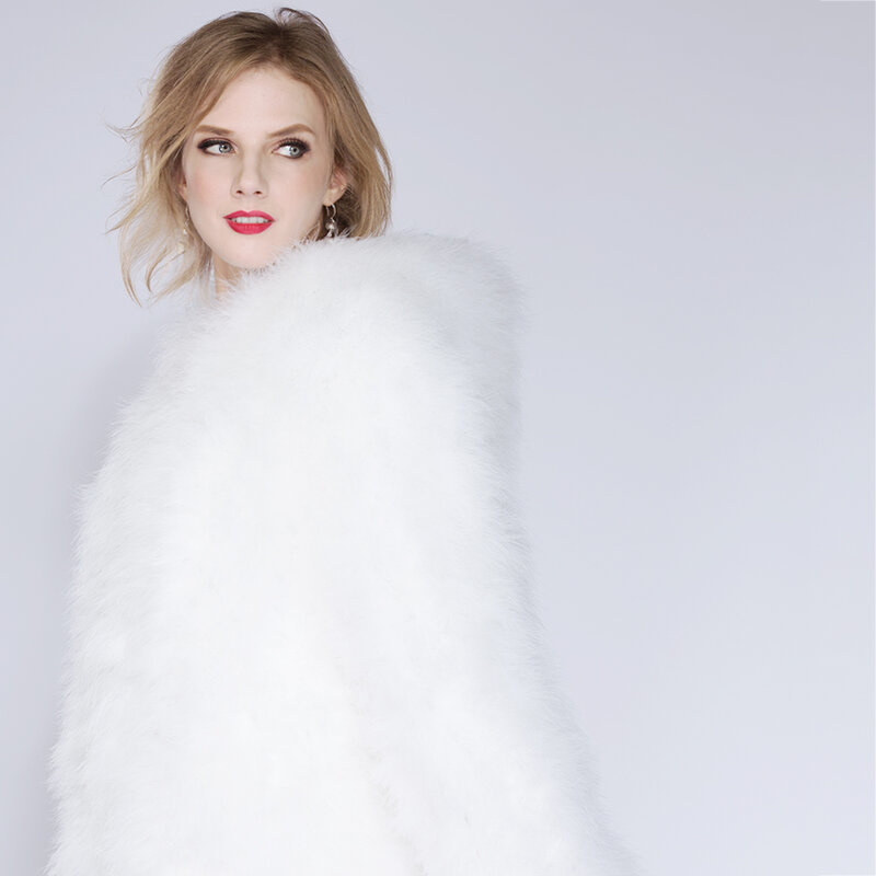 Newowlbie أزياء الأبيض تركيا الفراء معطف الإناث الدافئة طويلة الأكمام الشتاء معطف محيط الورك قابل للتعديل مقنعين الفراء الطبيعي