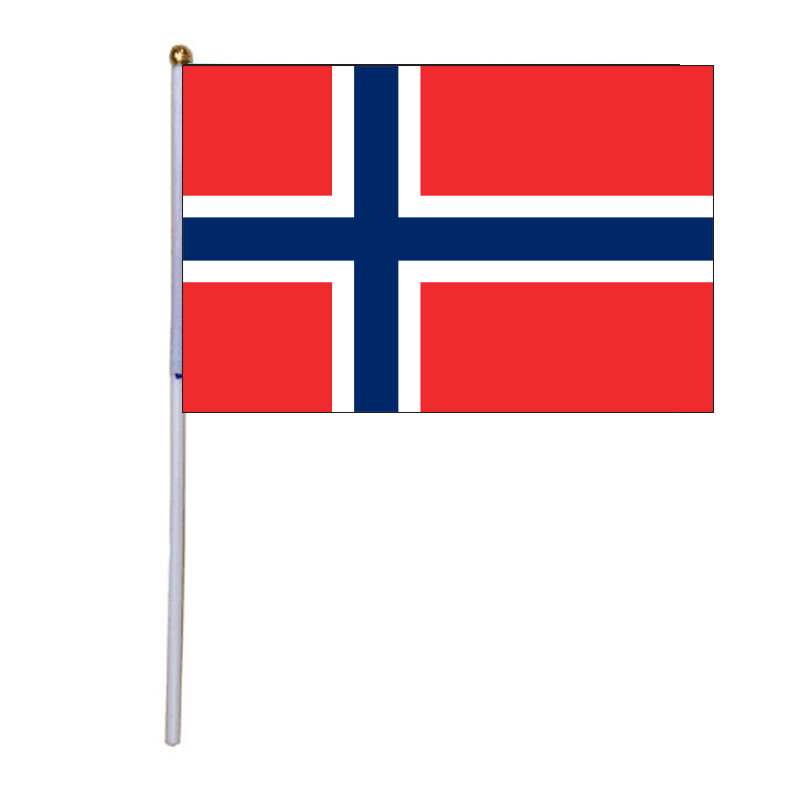 شحن مجاني xvggdg 100 قطعة 14*21 سنتيمتر النرويج علم يد تعزيز الجملة الصغيرة النرويج اليد يلوحون العلم الوطني