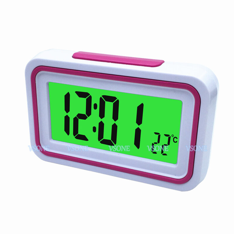 الاسباني الحديث LCD منبه رقمي على مدار الساعة مع ميزان الحرارة ، الخلفية ، لرؤية أعمى أو منخفضة