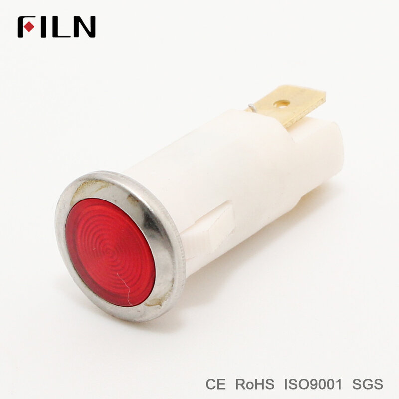 FILN مؤشر ضوء 12.5 مللي متر البلاستيك مصباح إشارة الأحمر الأصفر الأزرق الأخضر الأبيض 12 v 24 v 110 v led مصباح