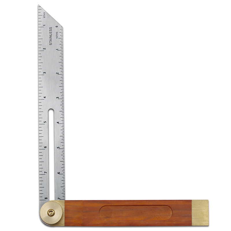 زاوية الحكام مقاييس ثلاثي مربع انزلاق T-شطبة مع مقبض خشبي مستوى أداة قياس خشبية وسم مقياس المنقلة