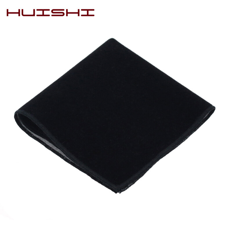 HUISHI-مناديل جيب مخملية مربعة للرجال ، لون ذهبي ، مناديل مربعة باللون الأسود والأحمر والأزرق لهدايا الزفاف
