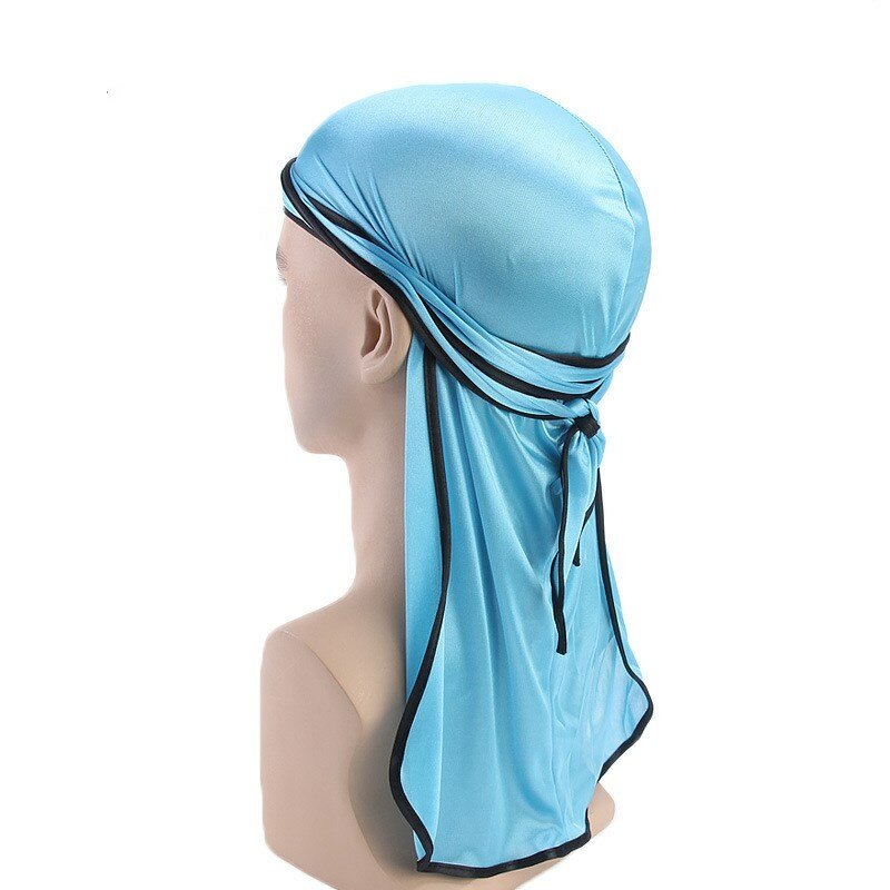 للجنسين الرجال النساء الحرير تنفس باندانا قبعة حريري Durag تفعل دو دو خرقة طويلة الذيل حك