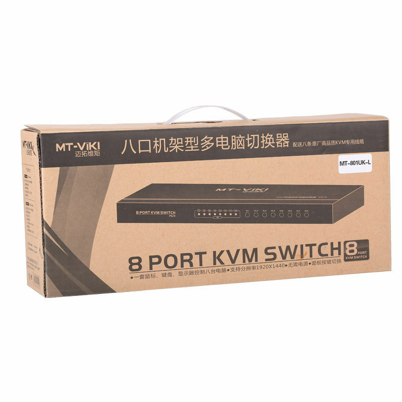 MT-VIKI 8 ميناء الذكية KVM التبديل اليدوي مفتاح الصحافة VGA USB السلكية عن بعد التمديد الجلاد 1U وحدة مع كابل الأصلي 801UK-L