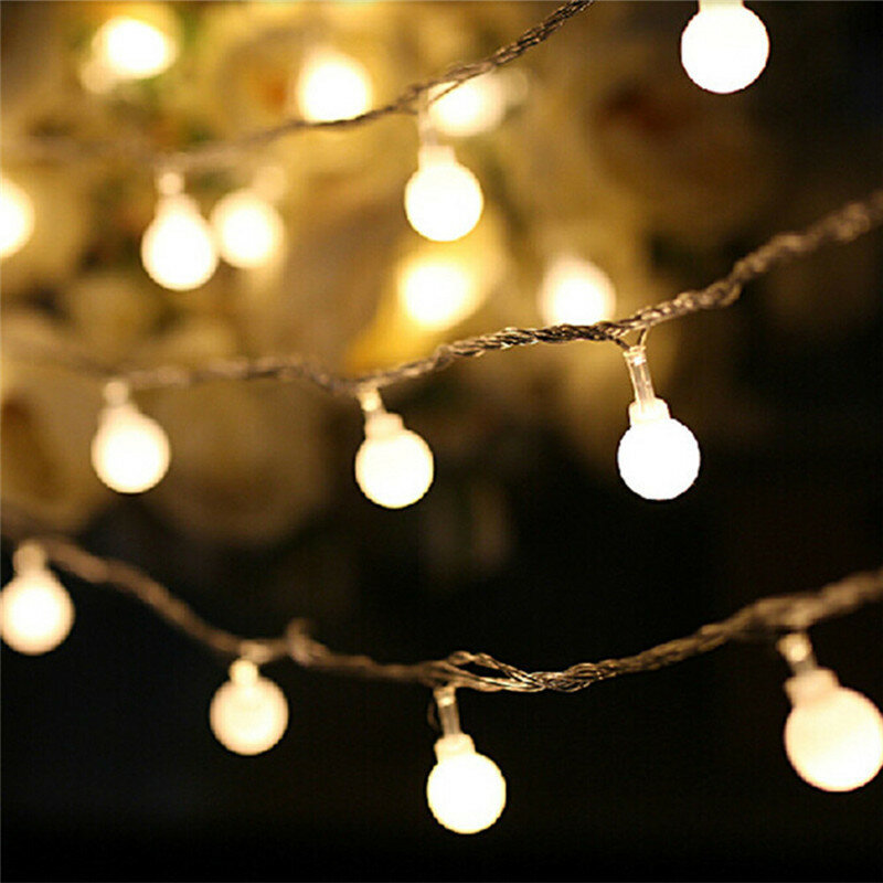 جديد 1.5 متر 10LED الجنية جارلاند LED الكرة سلسلة أضواء مقاوم للماء شجرة عيد الميلاد الزفاف ديكور المنزل داخلي بطارية تعمل بالطاقة
