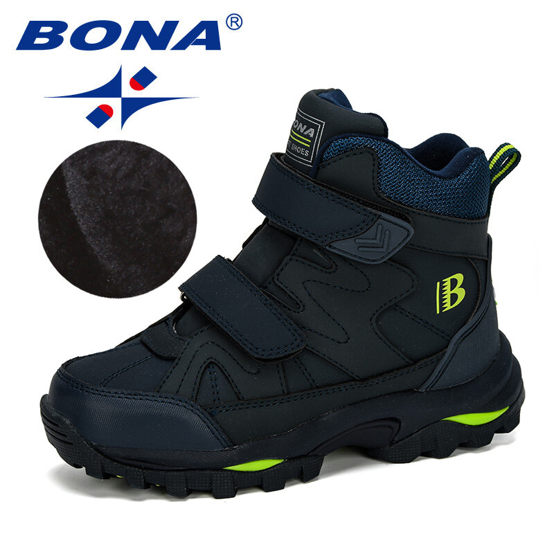 BONA-أحذية ثلج للأطفال ، أحذية شتوية مقاومة للماء ، دافئة وسميكة ، للأولاد والبنات ، لفصل الشتاء